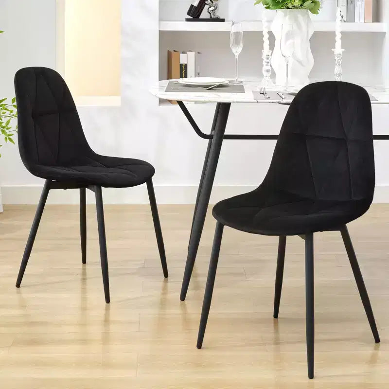 Hyleory Modern Upholstered Velvet Dining Chairs Set of 2 with Metal Legs and High Back, for Kitchen and Dining Room, Easy to Assemble and Clean