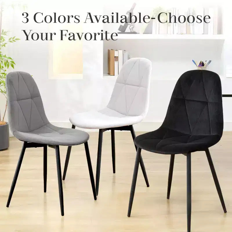 Hyleory Modern Upholstered Velvet Dining Chairs Set of 2 with Metal Legs and High Back, for Kitchen and Dining Room, Easy to Assemble and Clean