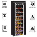 Scarpiera a 10 Ripiani - Organizer per Scarpe di Grande Capacità con Copertura Antipolvere, Contiene 25-45 Paia, Design Salvaspazio