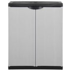 vidaXL Garden Storage Cabinet with Shelf in Gray and Black - PVC and PP Cabinet - Compact and Secure Outdoor Cabinet