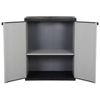 vidaXL Garden Storage Cabinet with Shelf in Gray and Black - PVC and PP Cabinet - Compact and Secure Outdoor Cabinet