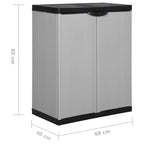 vidaXL Garden Storage Cabinet with Shelf in Gray and Black - PVC and PP Cabinet - Compact and Secure Outdoor Cabinet