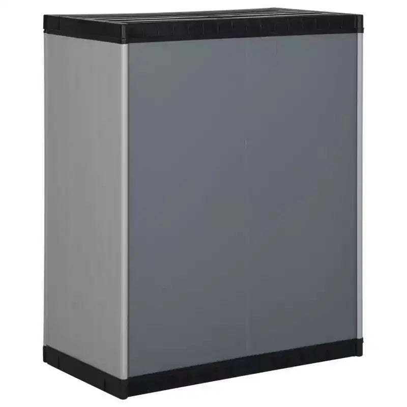 vidaXL Garden Storage Cabinet with Shelf in Gray and Black - PVC and PP Cabinet - Compact and Secure Outdoor Cabinet
