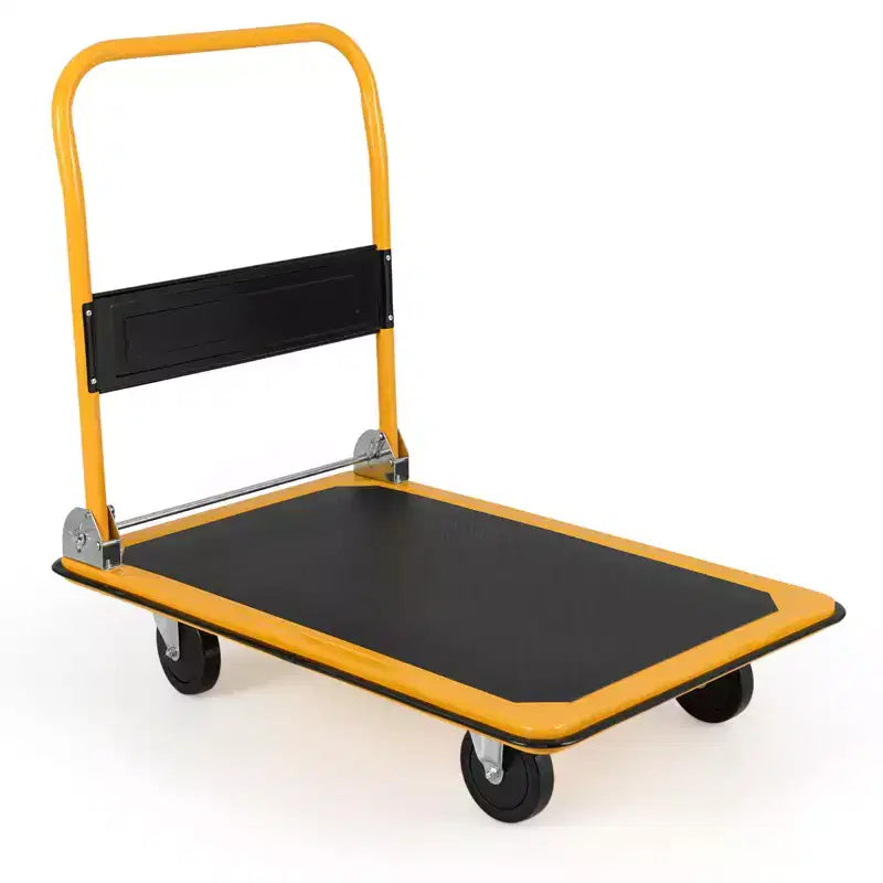 Costway Carrello Piattaforma Pieghevole 300kg Dolly Trasporto Magazzino Carrello a Mano Nuovo Blu/Giallo