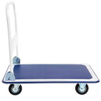 Costway Carrello Piattaforma Pieghevole 300kg Dolly Trasporto Magazzino Carrello a Mano Nuovo Blu/Giallo
