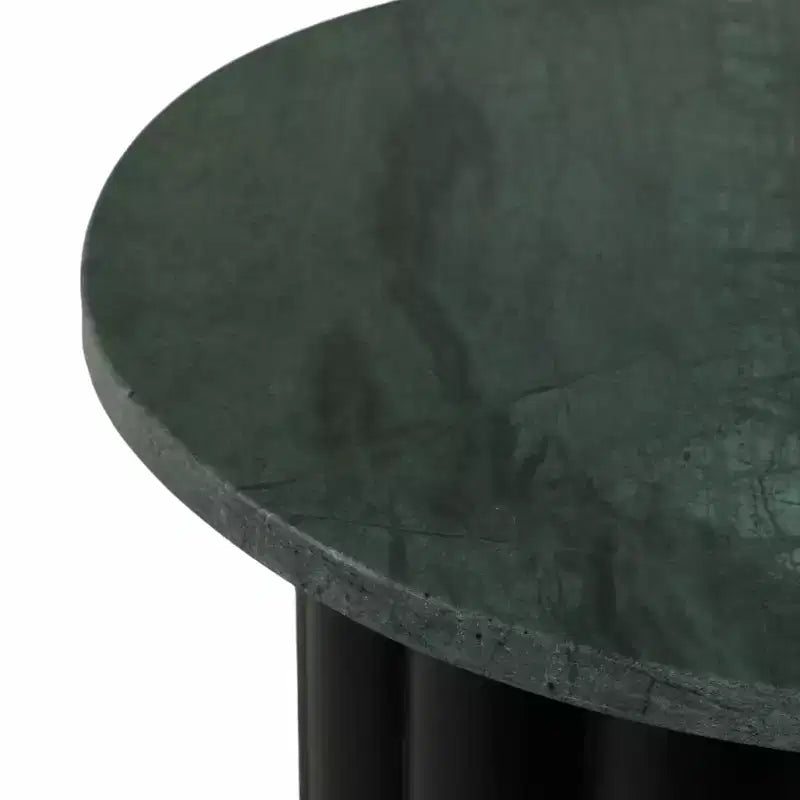 Tavolino moderno, tavolino laterale o comodino piccolo per l'arredamento della casa - Tavolo grande a coste con piano in marmo perfetto per piccoli spazi - 20 nero e verde