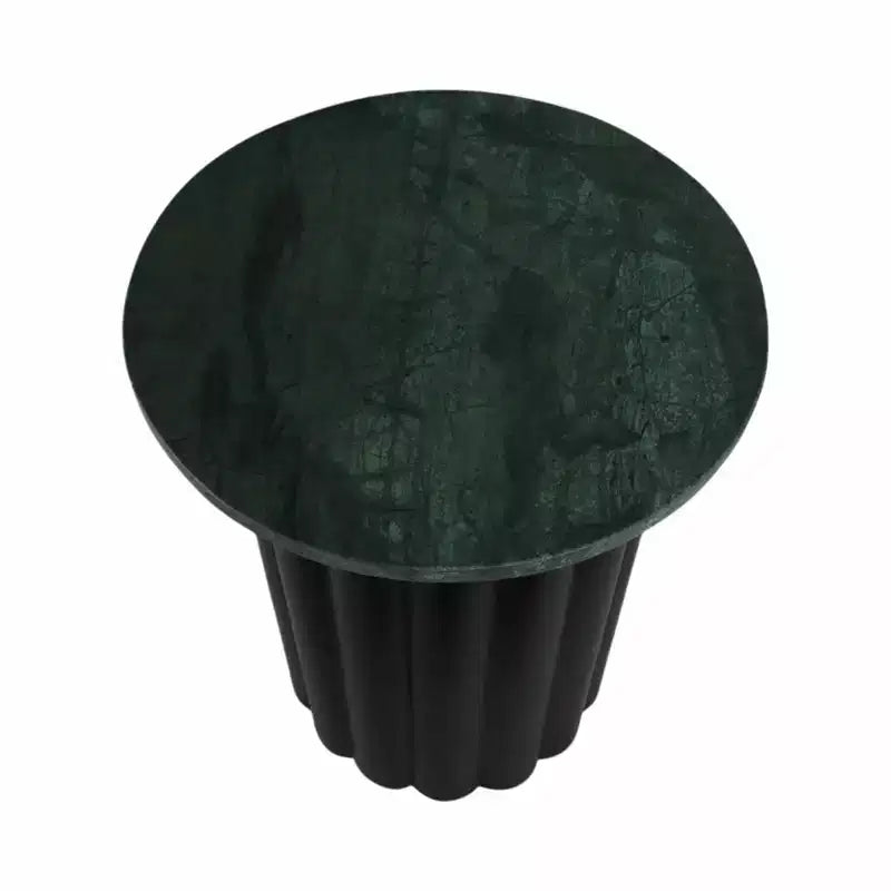 Tavolino moderno, tavolino laterale o comodino piccolo per l'arredamento della casa - Tavolo grande a coste con piano in marmo perfetto per piccoli spazi - 20 nero e verde