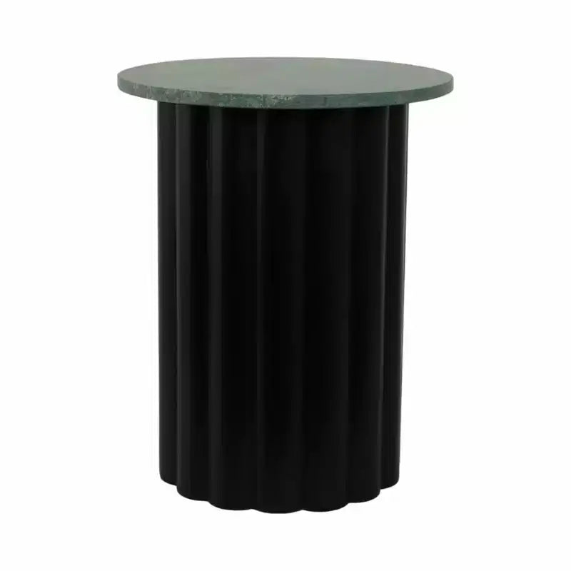 Tavolino moderno, tavolino laterale o comodino piccolo per l'arredamento della casa - Tavolo grande a coste con piano in marmo perfetto per piccoli spazi - 20 nero e verde