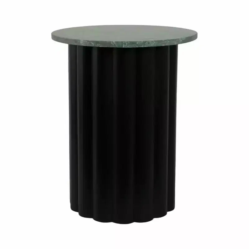 Tavolino moderno, tavolino laterale o comodino piccolo per l'arredamento della casa - Tavolo grande a coste con piano in marmo perfetto per piccoli spazi - 20 nero e verde