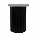 Tavolino moderno, tavolino laterale o comodino piccolo per l'arredamento della casa - Tavolo grande a coste con piano in marmo perfetto per piccoli spazi - 20 nero e verde