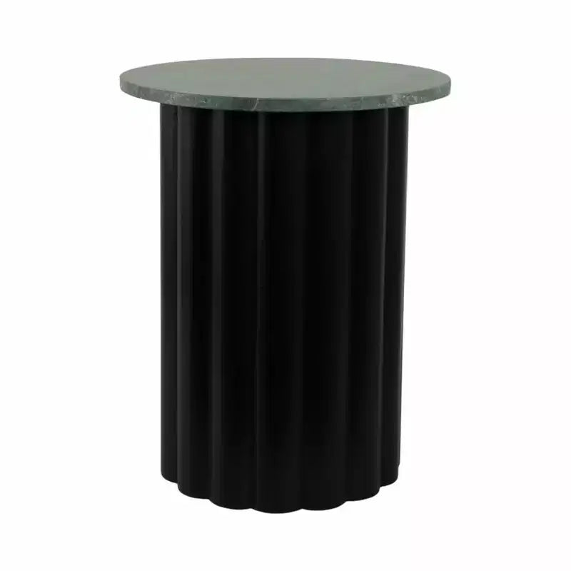Tavolino moderno, tavolino laterale o comodino piccolo per l'arredamento della casa - Tavolo grande a coste con piano in marmo perfetto per piccoli spazi - 20 nero e verde