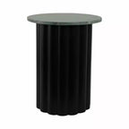 Tavolino moderno, tavolino laterale o comodino piccolo per l'arredamento della casa - Tavolo grande a coste con piano in marmo perfetto per piccoli spazi - 20 nero e verde