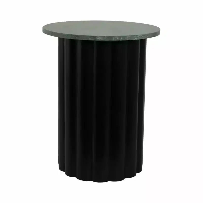 Tavolino moderno, tavolino laterale o comodino piccolo per l'arredamento della casa - Tavolo grande a coste con piano in marmo perfetto per piccoli spazi - 20 nero e verde