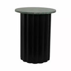 Tavolino moderno, tavolino laterale o comodino piccolo per l'arredamento della casa - Tavolo grande a coste con piano in marmo perfetto per piccoli spazi - 20 nero e verde