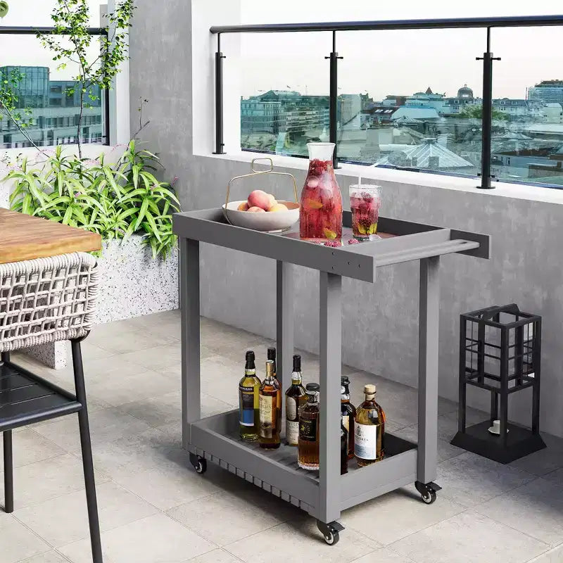 Carrello di servizio multiuso a 2 ripiani, capacità 227 kg, ideale per casa, ufficio, patio e barbecue