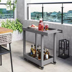Carrello di servizio multiuso a 2 ripiani, capacità 227 kg, ideale per casa, ufficio, patio e barbecue