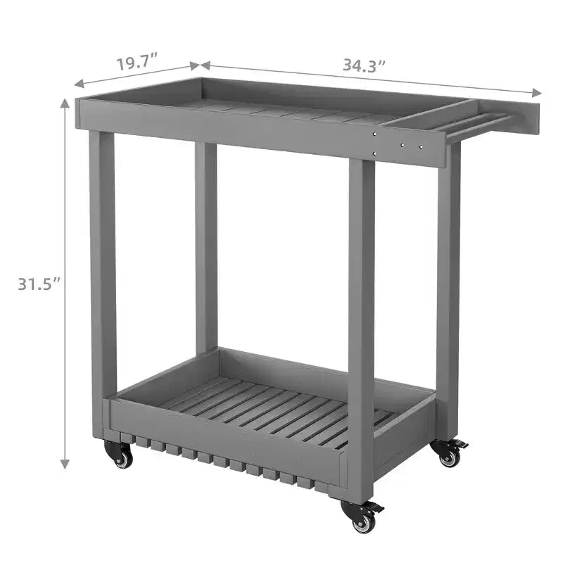 Carrello di servizio multiuso a 2 ripiani, capacità 227 kg, ideale per casa, ufficio, patio e barbecue