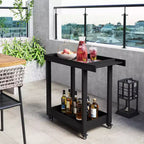 Carrello di servizio multiuso a 2 ripiani, capacità 227 kg, ideale per casa, ufficio, patio e barbecue