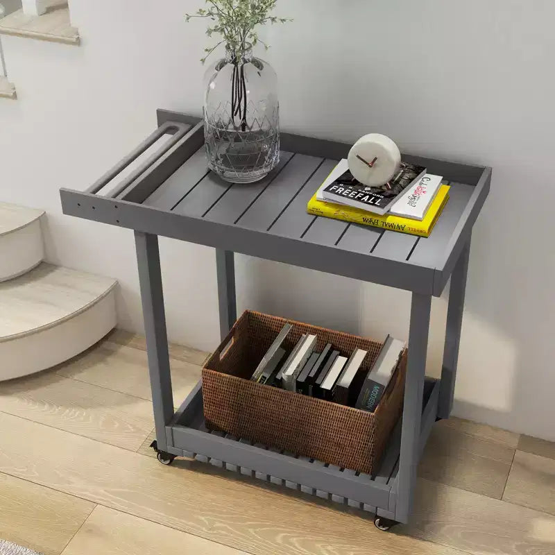 Carrello di servizio multiuso a 2 ripiani, capacità 227 kg, ideale per casa, ufficio, patio e barbecue