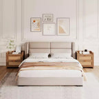 Comodini Set da 2, Comodino in Rattan, Comodini con 2 Cassetti, Tavolini Laterali per Camera da Letto, Soggiorno e