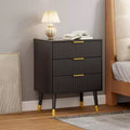 Modern Fluted Dresser with 3 Spacious Drawers, 28.5 Height Wooden Chest of Drawers, Clothes Storage Organizer for Closet, Living Room, or Hallway