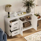 Famapy Wood - Grain Buffet Chest Kitchen Cabinet with Anti - Tipping Device - 3 Drawers+2 Doors for Kitchens or Living Room Storage