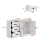 Famapy Wood - Grain Buffet Chest Kitchen Cabinet with Anti - Tipping Device - 3 Drawers+2 Doors for Kitchens or Living Room Storage