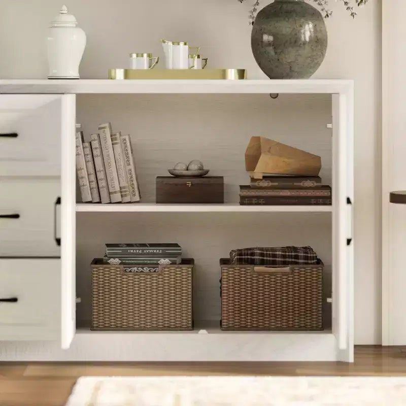 Famapy Wood - Grain Buffet Chest Kitchen Cabinet with Anti - Tipping Device - 3 Drawers+2 Doors for Kitchens or Living Room Storage