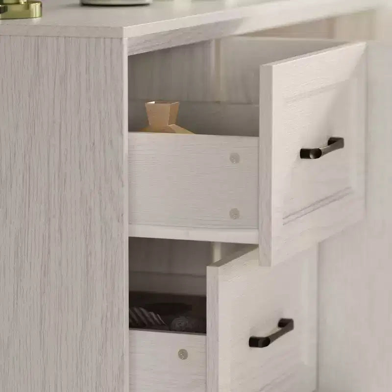 Famapy Wood - Grain Buffet Chest Kitchen Cabinet with Anti - Tipping Device - 3 Drawers+2 Doors for Kitchens or Living Room Storage
