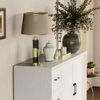 Famapy Wood - Grain Buffet Chest Kitchen Cabinet with Anti - Tipping Device - 3 Drawers+2 Doors for Kitchens or Living Room Storage