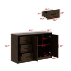 Famapy Wood - Grain Buffet Chest Kitchen Cabinet with Anti - Tipping Device - 3 Drawers+2 Doors for Kitchens or Living Room Storage