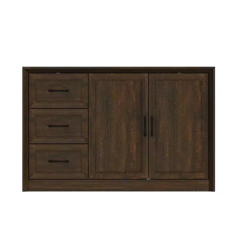 Famapy Wood - Grain Buffet Chest Kitchen Cabinet with Anti - Tipping Device - 3 Drawers+2 Doors for Kitchens or Living Room Storage