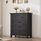 Acekool 4 Drawer Dresser, Tall Vertical Chest with Large Storage, Modern Closet Organizer for Bedroom, Living Room