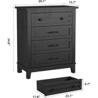 Acekool 4 Drawer Dresser, Tall Vertical Chest with Large Storage, Modern Closet Organizer for Bedroom, Living Room