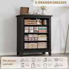Acekool 4 Drawer Dresser, Tall Vertical Chest with Large Storage, Modern Closet Organizer for Bedroom, Living Room