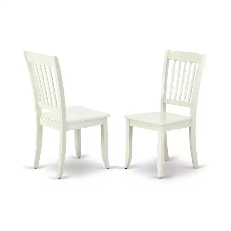 HomeStock Belmont Set 6 Pezzi Tavolo Rettangolare da 60 Pollici e 4 Sedie a doghe Verticali più 1 Panca, Bianco Lino