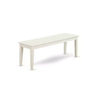HomeStock Belmont Set 6 Pezzi Tavolo Rettangolare da 60 Pollici e 4 Sedie a doghe Verticali più 1 Panca, Bianco Lino
