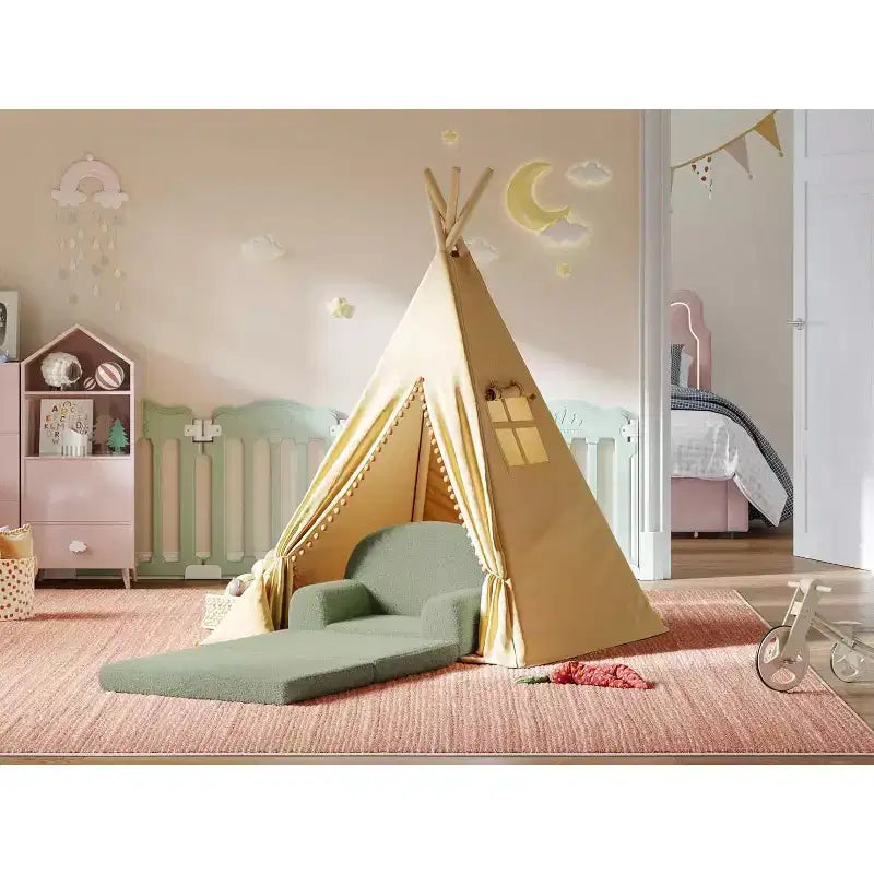 Divano 2-in-1 COZONY, Divano Pieghevole per Bambini da Poltrona a Lettino, Sedia in Schiuma