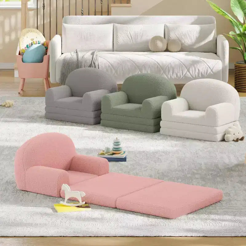 Divano 2-in-1 COZONY, Divano Pieghevole per Bambini da Poltrona a Lettino, Sedia in Schiuma