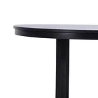 PexFix 59 x 59 Solid Wood Farmhouse Dining Table Round Wood Texture Top with Cross X Base for Modern Dining Rooms & Family Gatherings Black