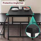 Set da pranzo 3 pezzi per 4 persone con 2 panche, tavolo da cucina con protezioni angolari, struttura a H, compatto per appartamenti e piccoli spazi