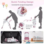 Acekool Baby High Chair for Toddlers, Foldable Adjustable Height & Recline Highchair with Removable Tray for Easy Cleaning, Purple