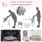 Acekool Baby High Chair for Toddlers, Foldable Adjustable Height & Recline Highchair with Removable Tray for Easy Cleaning, Purple