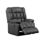 MAYEERTY Ergonomic Recliner Chair 110-160x Adjustable Recline Footrest Side Pocket for Living Room Black