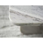 Signature Design by Ashley Baretton Tavolino da caffè piccolo - Marmo naturale con tonalità nero/bianco/tortora, design quadrato