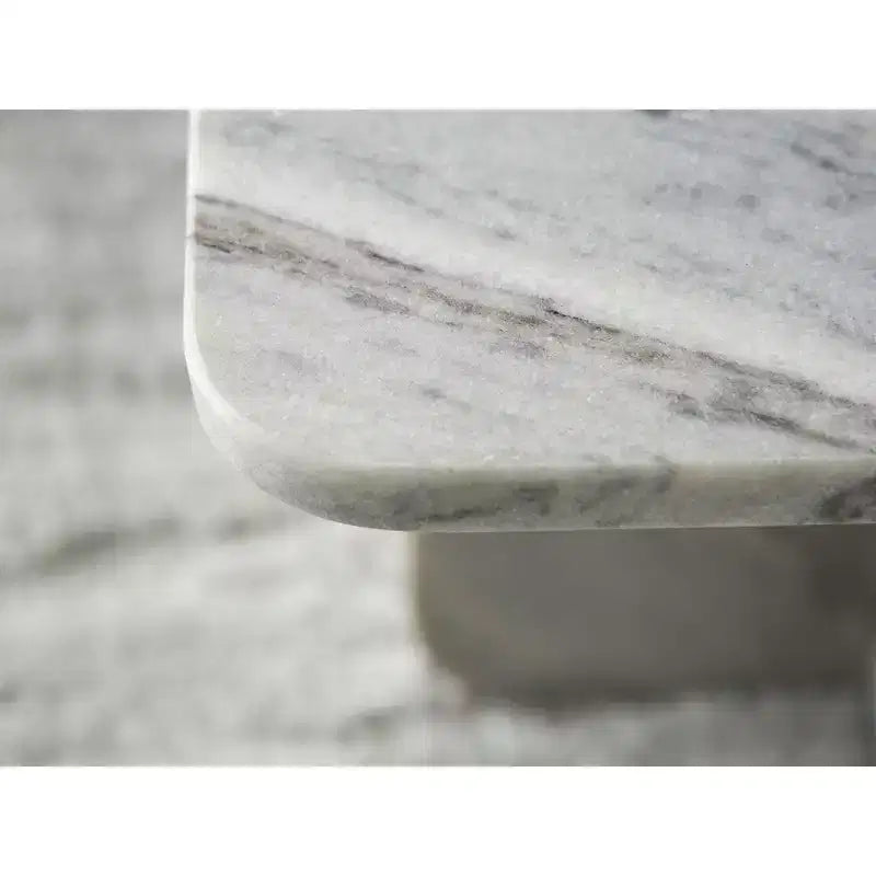 Signature Design by Ashley Baretton Tavolino da caffè piccolo - Marmo naturale con tonalità nero/bianco/tortora, design quadrato