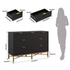 Comò moderno a 7 cassetti con piano largo e cassetti profondi. Un ampio cassettone in legno per camera da letto, corridoio o soggiorno.