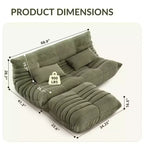 69 Inch Teddy Sofa,Loveseat Bean Bag Couch with Deep Seat,Upholstered Couches for Living Room,Bedroom,Apartment