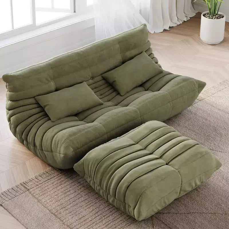 69 Inch Teddy Sofa,Loveseat Bean Bag Couch with Deep Seat,Upholstered Couches for Living Room,Bedroom,Apartment