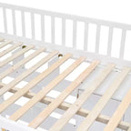 Letto a soppalco full size con armadio e scrivania integrata, telaio per letto a soppalco alto in legno massello con scaletta e libreria portaoggetti per bambini